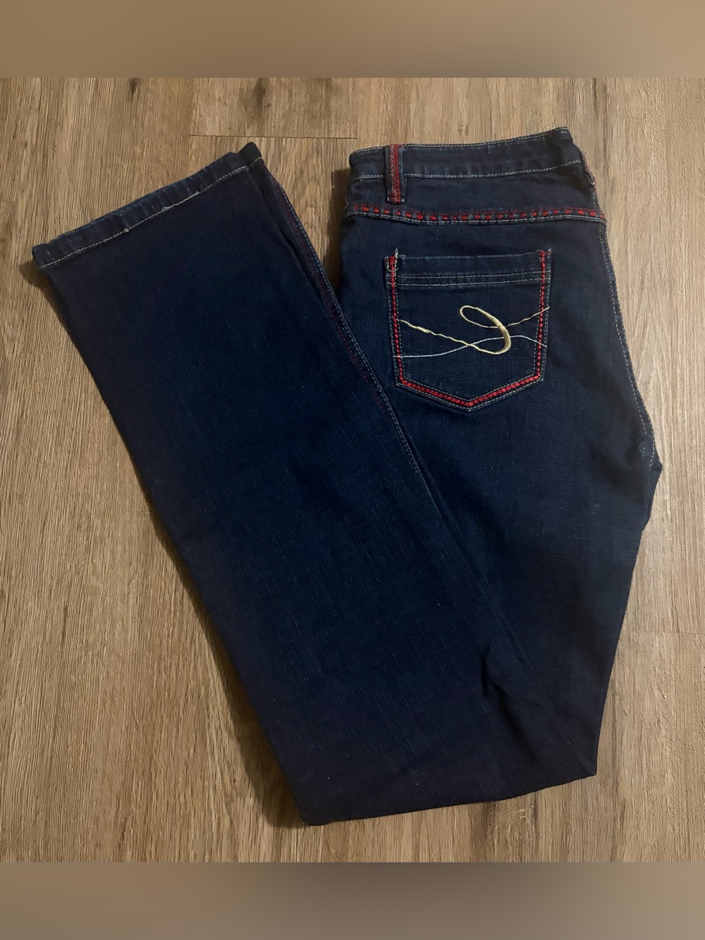 Miss Jeaniest - Dark Blue Jeans with Contrast Stitching - Size 11/12